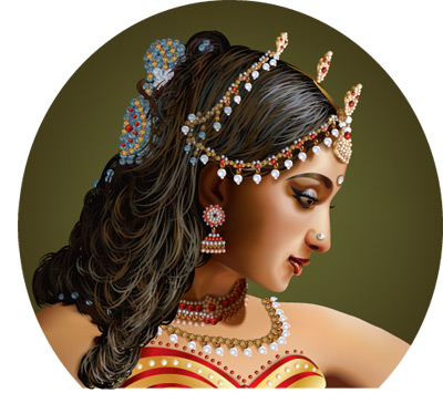 beauty of India vector women character beauty   