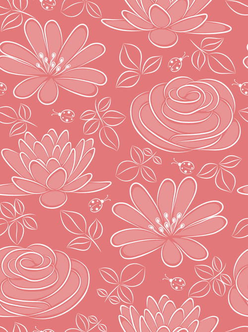 Vivid Flower pattern design vector graphic 05 vivid pattern flower   