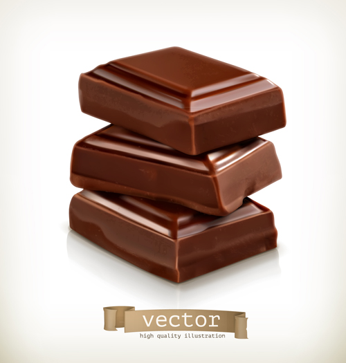 Realistic chocolate vector graphics 03 realistic chocolate   