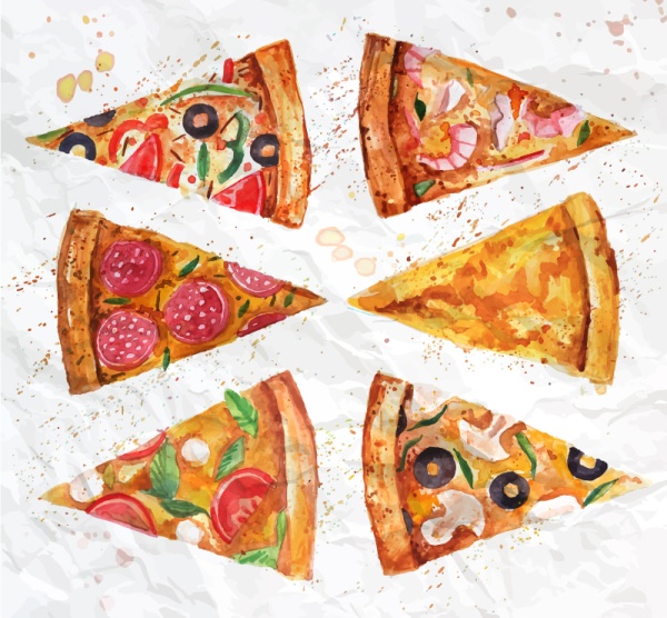Pizza slice with stains background vector stains slice pizza   