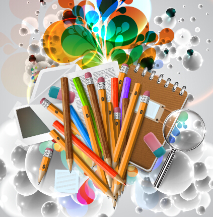 Pencil and learning tools background vector 09 pencil learning tools background   