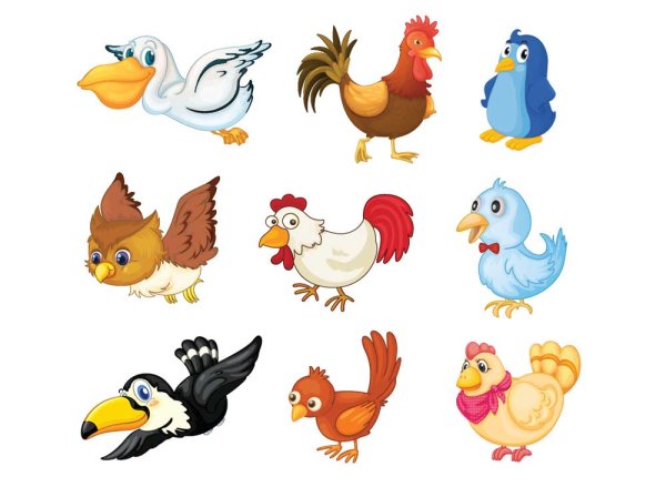 Various Cute Birds vector set 02 Various cute birds bird   