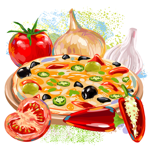 Pizza with grunge background vector 04 pizza grunge background   