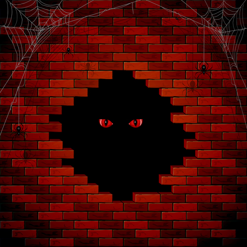 Halloween brick wall background vector 01 wall halloween brick background   