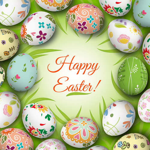 Floral easter egg background vector material 01 floral easter egg easter background   