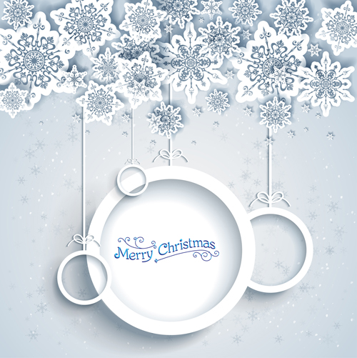 White christmas balls with paper snowflake background white snowflake paper christmas balls background   