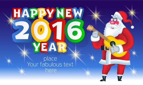 Happy new year 2016 and santa claus creative design 05 year santa happy Claus 2016   
