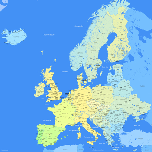 Europe map vectors design 04 map Europe   