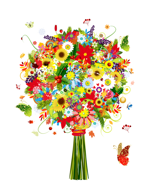 Colorful flowers design elements vector 04 flowers flower element design elements colorful flowers colorful   