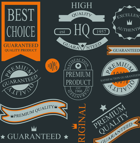 Set of guaranty quality and Premium labels vector 02 quality premium labels label guaranty   