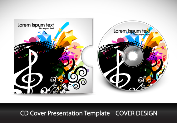 CD cover presentation vector template material 06 template presentation material cover cd   