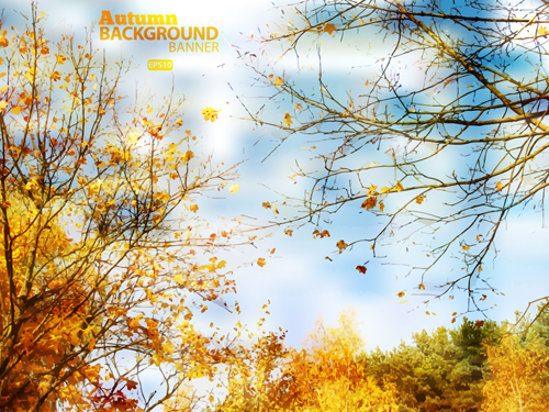 Golden yellow autumn nature landscape vector 04 yellow nature landscape golden autumn   