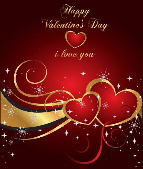 Shiny Valentine hearts vector cards 05 Valentine shiny hearts heart cards card   