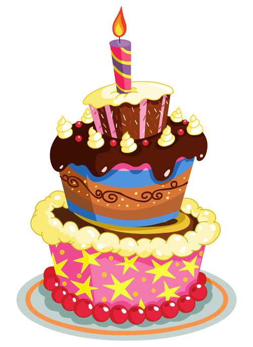 Cute cake cards design elements vector 04 elements element cute cards card cake   