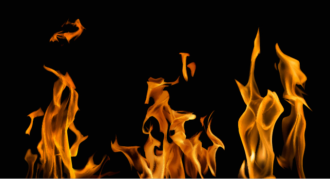 Realistic flame with black background vector 05 realistic flame black background   