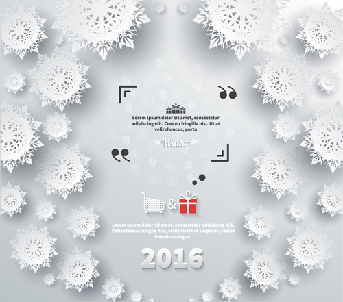 2016 Christmas paper snowflake background vector 05 snowflake paper christmas background 2016   