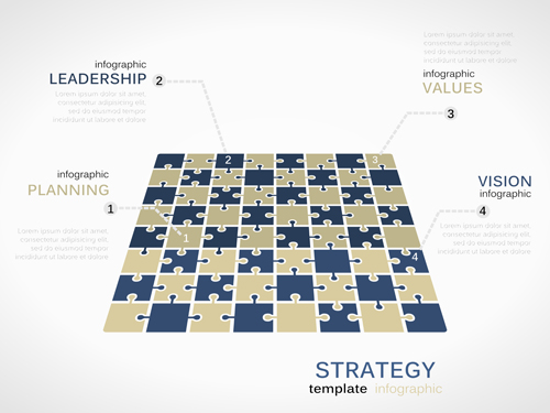 Puzzle infographics template vector 03 template puzzle infographics   