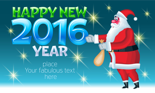 Happy new year 2016 and santa claus creative design 02 year santa happy Claus 2016   