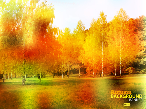 Golden yellow autumn nature landscape vector 03 yellow nature landscape golden   