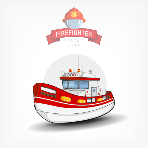 Cartoon fire boat template vector 03 template file cartoon boat   