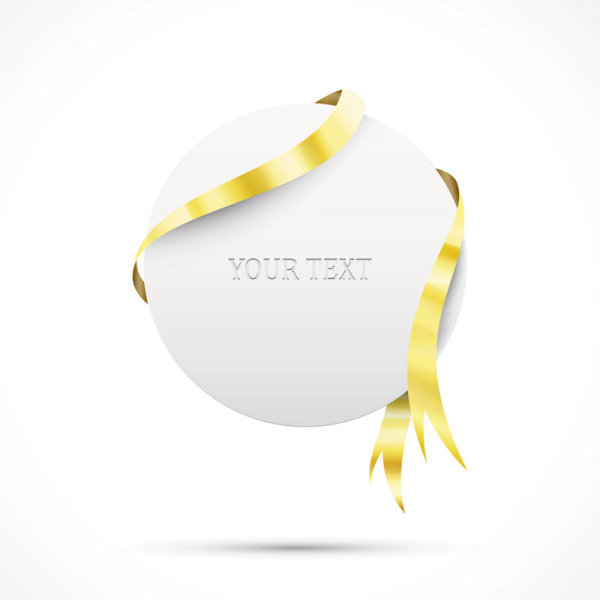 Gold ribbon Invitation card vector 05 ribbon invitation gold   