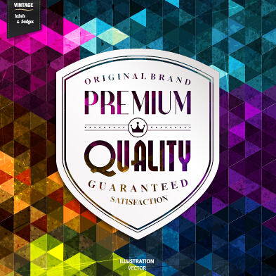 Premium quality labels with grunge background vector 02 quality premium labels grunge background   