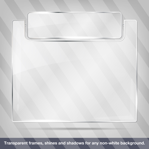 Transparent glass frame design vectors set 04 transparent glass frame design   