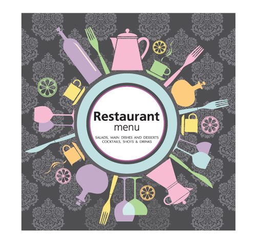 Retro Restaurant Menu cover design art vector 01 restaurant menu cover   