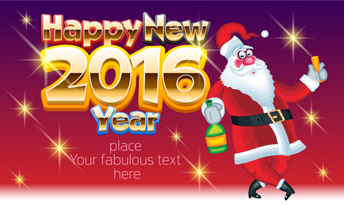 Happy new year 2016 and santa claus creative design 04 year santa happy Claus 2016   