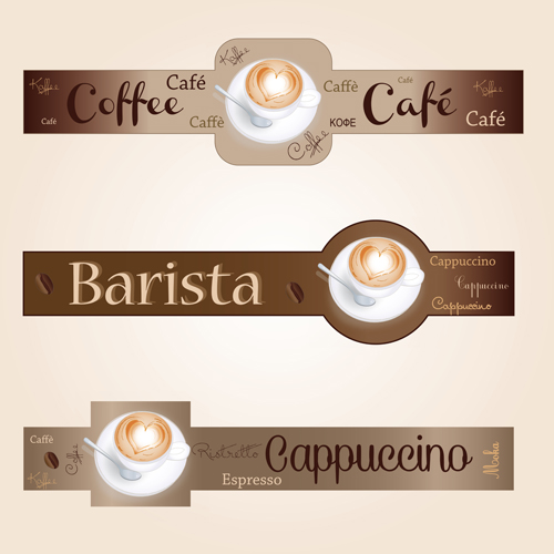 Coffee with cafe art banners vector 03 coffee cafe banners   