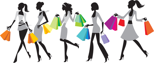Hand drawing Stylish shopping elements vector set 01 stylish shopping hand elements element drawing   
