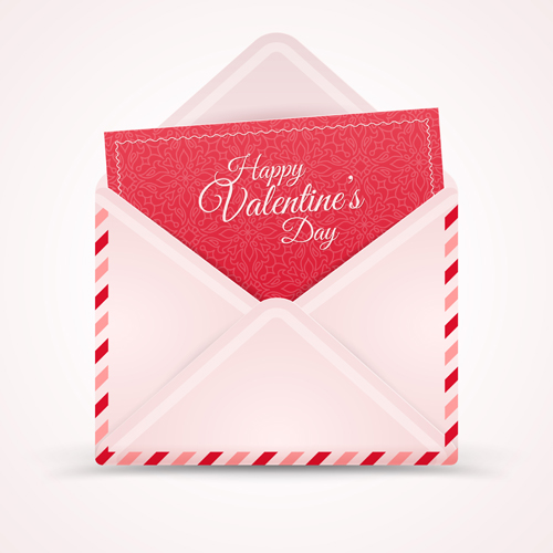 Valentines day card with envelope vector 01 valentines envelope card   