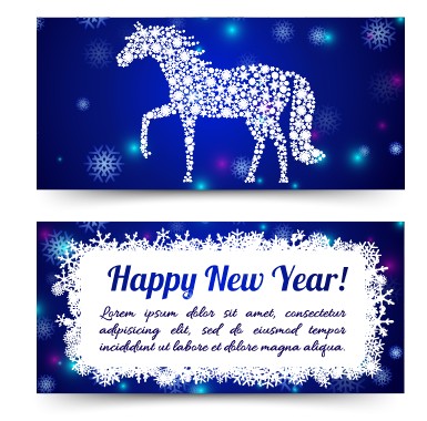 2014 New Year horse cards vector 02 new year horse cards card 2014   