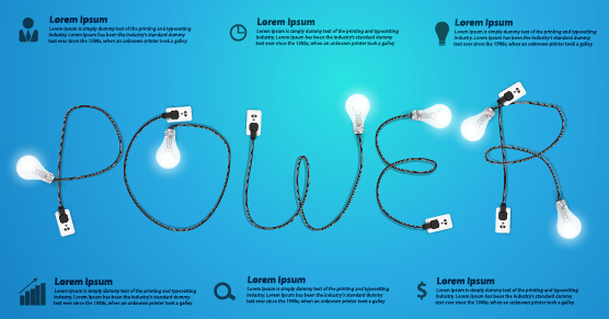 Power supply with light bulb creative business template 09 Power supply light bulb Creative business business template business   