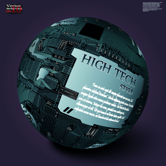 Earth with High tech background vector 02 tech high tech high background vector background   