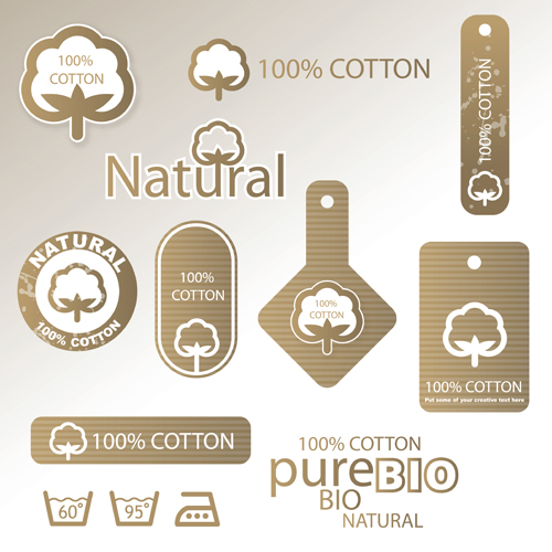 100% cotton premium quality labels vector 02   