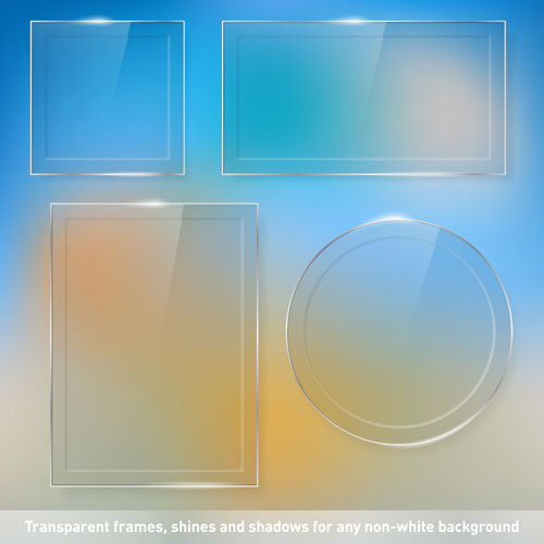 Transparent glass frame design vectors set 05 transparent glass frame design   