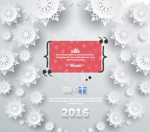 2016 Christmas paper snowflake background vector 01 snowflake paper christmas background 2016   