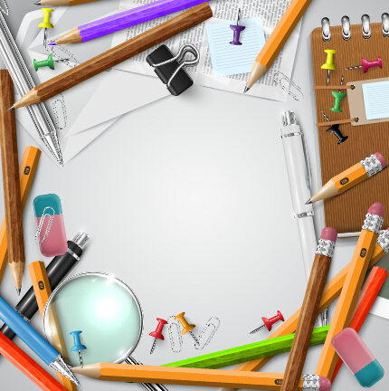 Pencil and learning tools background vector 04 pencil learning tools background   