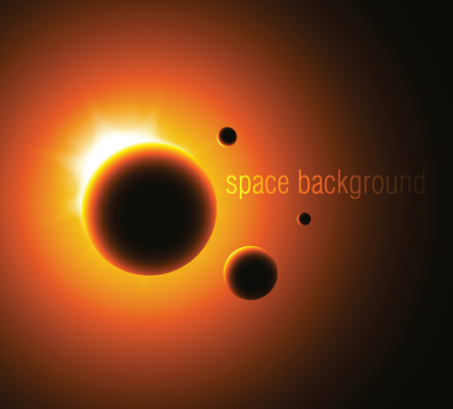 Space Object backgrounds vector set 02 space object   