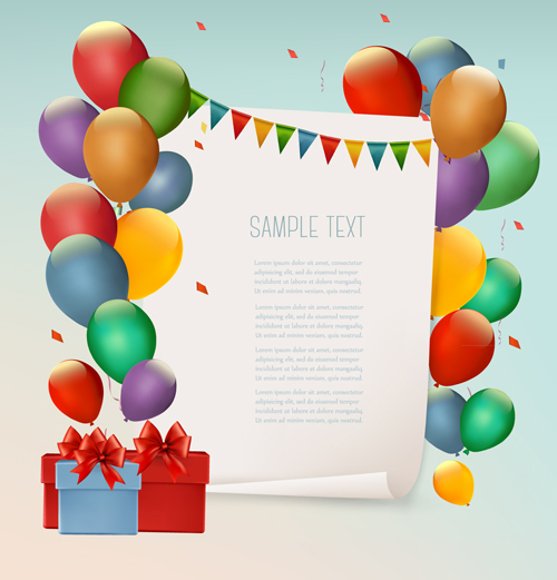 Colored balloons holiday vector background holiday colored balloons background   