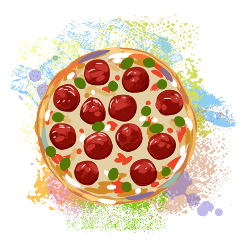 Pizza with grunge background vector 03 pizza grunge background   