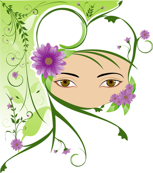 Elements of girl pattern Vector pattern girl   