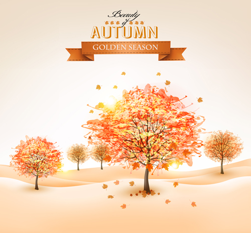 Beautiful autumn tree background vector tree beautiful background autumn   