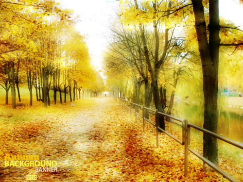 Golden yellow autumn nature landscape vector 05 yellow nature landscape golden autumn   