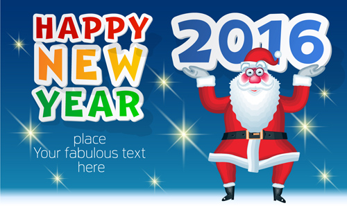 Happy new year 2016 and santa claus creative design 03 year santa happy Claus 2016   