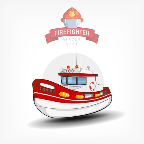 Cartoon fire boat template vector 02 template file cartoon boat   