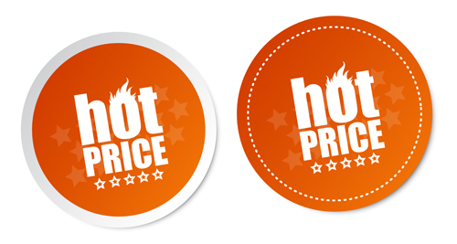 Hot price round labels vector 02 round price labels hot   