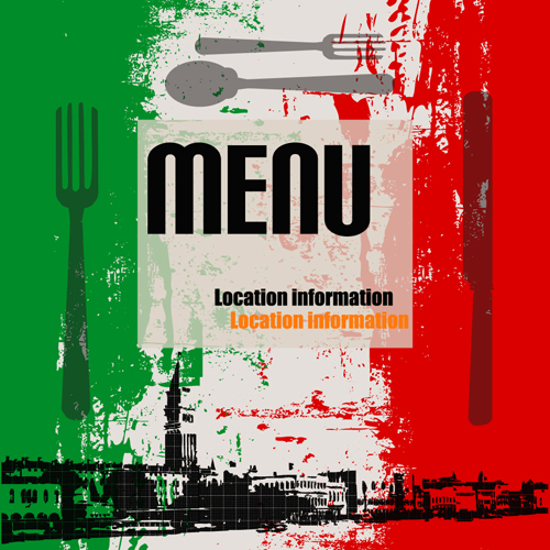 Retro Italian Menu design vector set 01 Retro font menu italian   