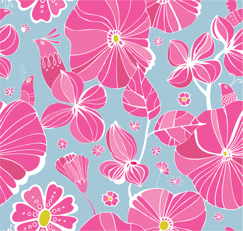 Vivid Flower patterns design elements vector 01 patterns pattern flowers flower elements element   